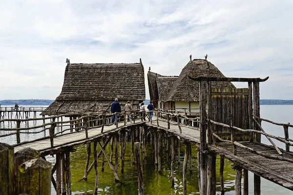 Belo Tiro Pile Dwelling Museum Uhldingen Mhlhofen Alemanha Nas Águas — Fotografia de Stock