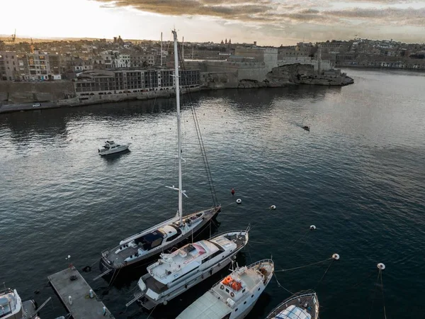 Kalkara Malte Février 2020 Coups Feu Aériens Marina Kalkara — Photo