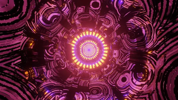 Футуристичний Фон Сяючими Неоновими Фіолетовими Помаранчевими Вогнями Чудово Підходить Абстрактного — стокове фото