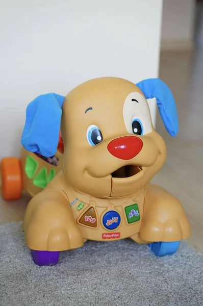 Szczecin Polónia Maio 2015 Plastic Fisher Price Cão Brinquedo Com — Fotografia de Stock