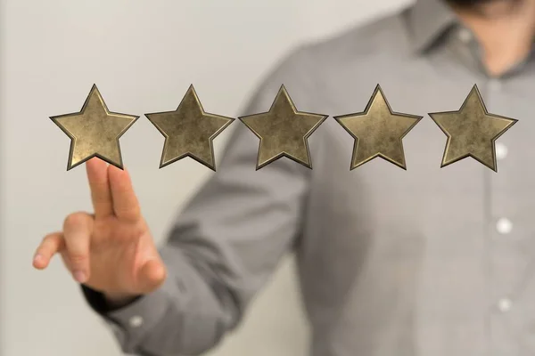 Stelle Rating Digitakl Sfondo Cinque — Foto Stock