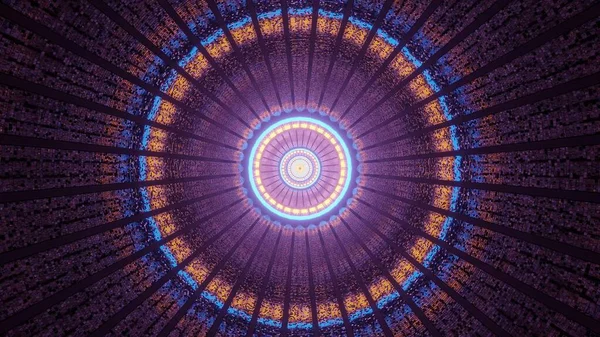 Ένα Φουτουριστικό Φόντο Πολύχρωμα Λαμπερά Φώτα Νέον Σχήμα Κύκλου Μεγάλη — Φωτογραφία Αρχείου