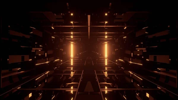 Ein Futuristischer Hintergrund Mit Bunt Leuchtenden Orangen Neonlichtern Ideal Für — Stockfoto
