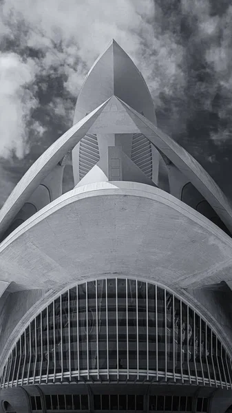 Valencia Espagne Sept 2019 Image Noir Blanc Architecturale Simétrique Monument — Photo