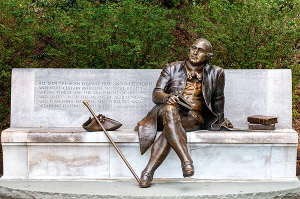 Washington Estados Unidos Mayo 2019 Retrato Estatua George Mason Desconocido —  Fotos de Stock