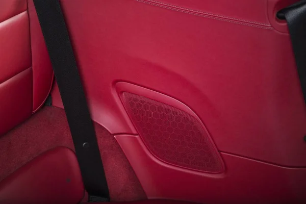 Intérieur Une Voiture Sport Luxe Rouge Moderne — Photo