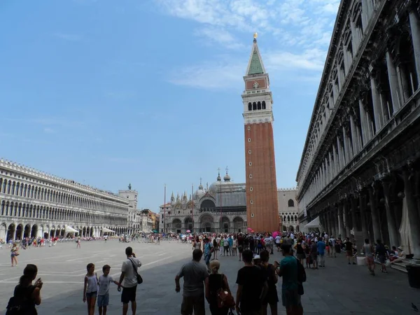 Piękne Panoramiczne Ujęcie Bazyliki Marka Wenecji Włochy — Zdjęcie stockowe