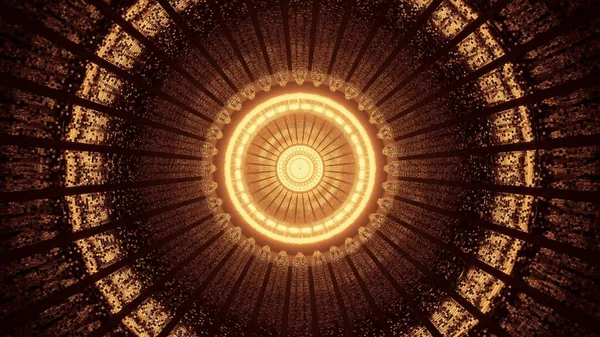 Высокий Угол Снимка Золотых Неоновых Огней Красивых Форм Теней — стоковое фото