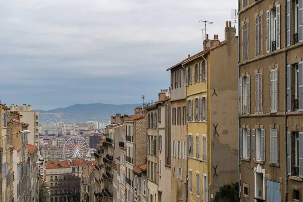 Fantastisk Utsikt Över Byggnader Marseille Historiska Centrum Frankrike — Stockfoto