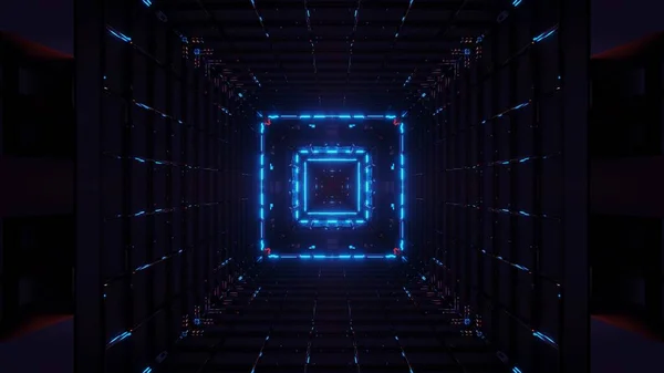 Una Increíble Ilustración Túnel Futurista Con Luces Neón — Foto de Stock