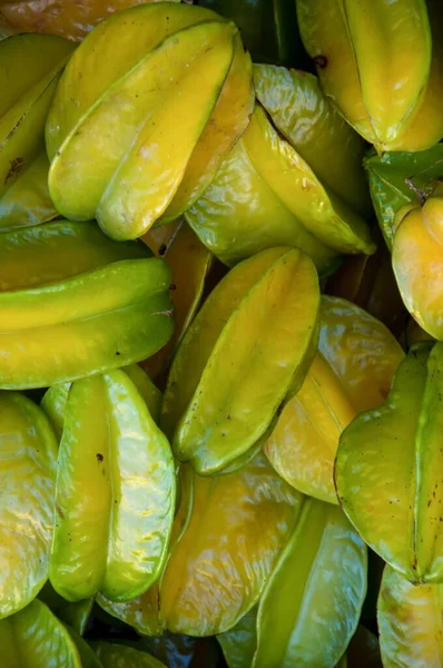 Vertical Closeup Shot Lot Fresh Carambola Fruits — Stock Photo, Image