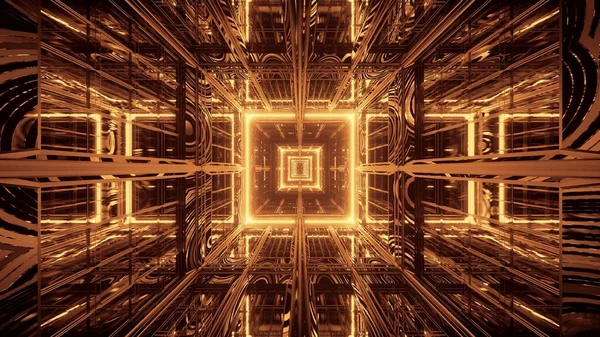 Atemberaubende Illustration Eines Futuristischen Tunnels Mit Neonlicht — Stockfoto