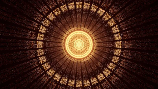 Високо Під Кутом Знімок Золотих Неонових Вогнів Красивих Форм Тіней — стокове фото