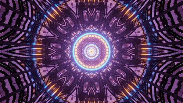 Високий Кутовий Знімок Фіолетових Неонових Вогнів Красивих Форм Тіней — стокове фото