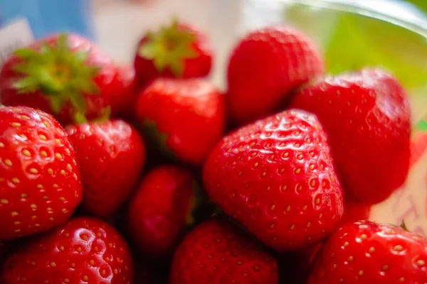 Closeup Shot Fresh Strawberries Perfect Background — Stock Photo, Image