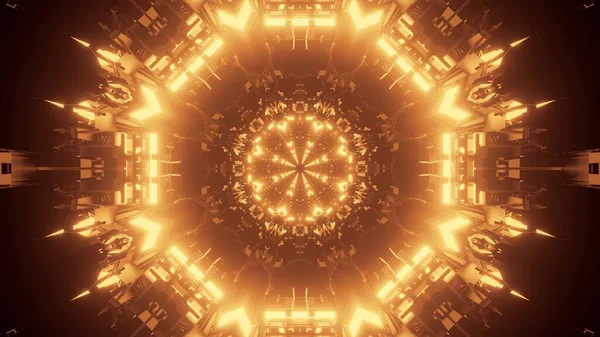 Ilustracja Futurystycznego Tła Świecącymi Złotymi Neonami Świetna Tapety — Zdjęcie stockowe