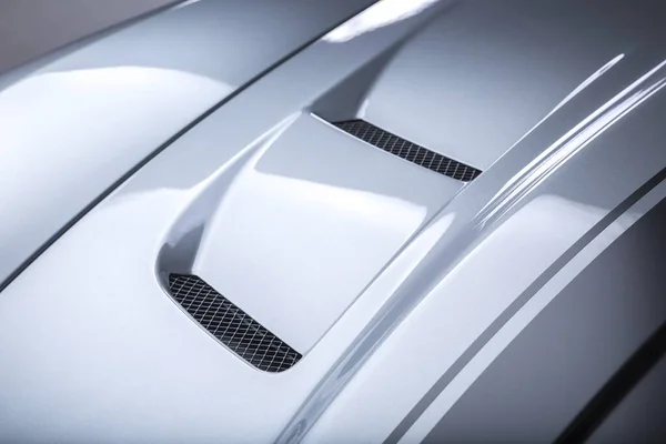 Closeup Shot Exterior Details Modern Grey Car — Stock Photo, Image