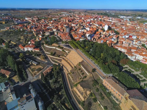 Vue Aérienne Benavente Village Zamora Espagne Photo Drone — Photo