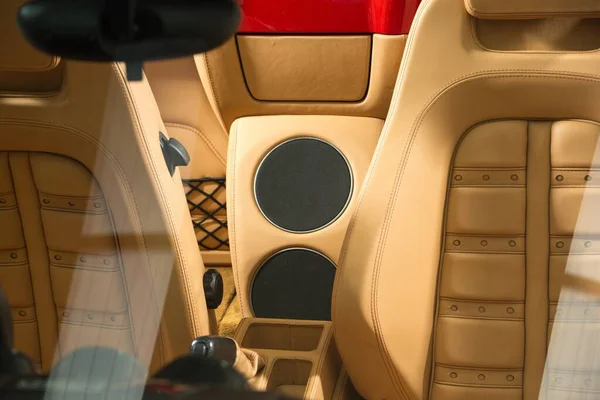 Dekorasi Interior Beige Dari Mobil Mewah — Stok Foto