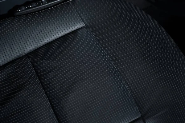 Closeup Shot Black Leather Seat Details Sports Car — Stock Photo, Image