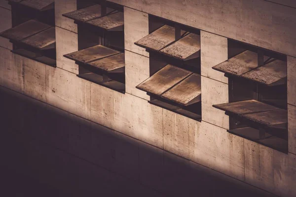 Hausfassade Bauen Detail Einiger Fenster Und Balkone Barcelona Spanien — Stockfoto