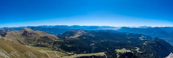 Antenn Panorama Bild Ett Fantastiskt Landskap Täckt Med Skogar Italien — Stockfoto