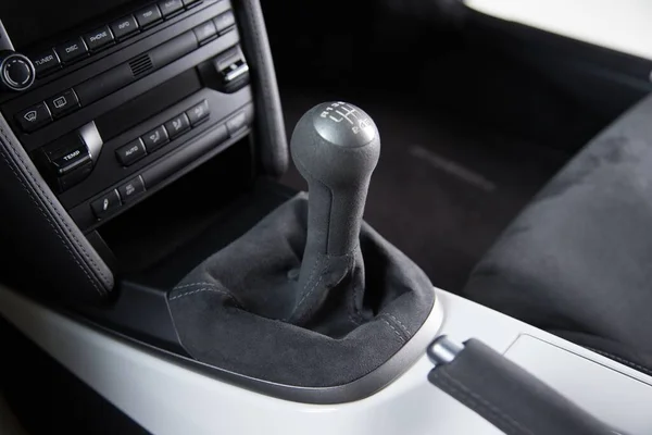 Closeup Gear Shift Control Buttons Modern Car Lights — Stock Photo, Image