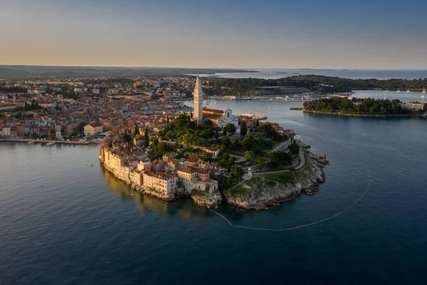 Vista Aérea Ciudad Costera Croata Rovinj — Foto de Stock