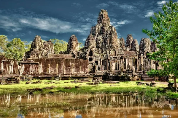 Historische Gebouwen Aan Angkor Thom Cambodja — Stockfoto