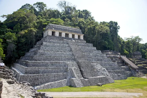 Hipnotyzujący Strzał Majów Ruiny Palenque Dżungli — Zdjęcie stockowe