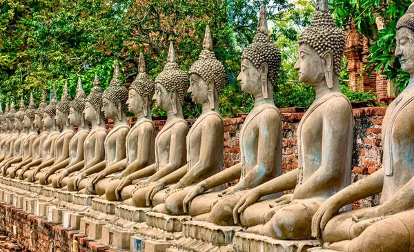 Bello Rodaje Una Antigua Estatua Buda — Foto de Stock