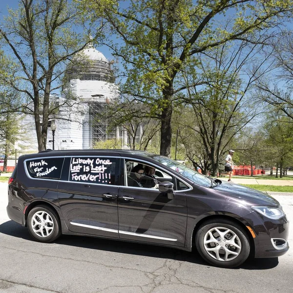 Jefferson City Zjednoczone Państwa Kwi 2020 Zdjęcia Pochodzą Protestu Reopen — Zdjęcie stockowe