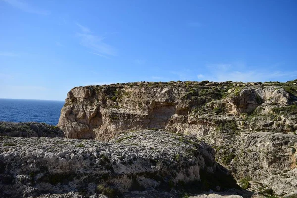 Eine Schöne Aufnahme Der Kalksteinfelsen Migra Ferha Maltesische Inseln Malta — Stockfoto