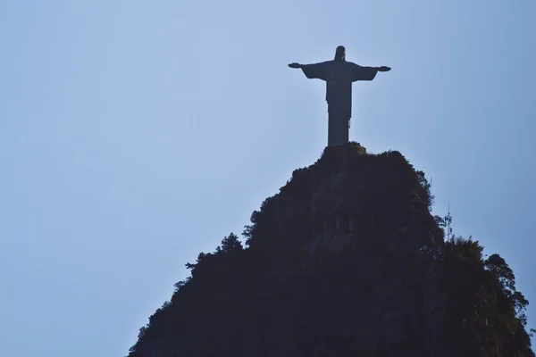 Een Luchtfoto Van Christus Verlosser Rio Brazilië — Stockfoto