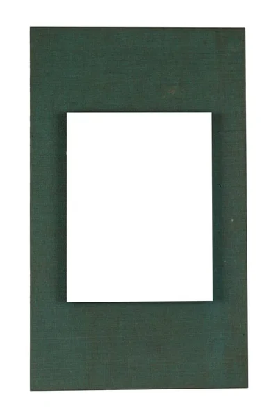 Een Blanco Frame Met Groene Randen Een Witte Achtergrond — Stockfoto