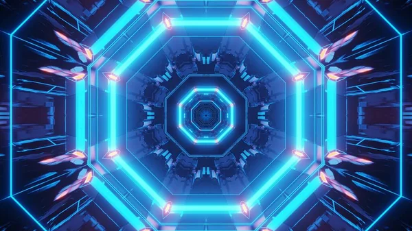 Futuristisk Bakgrund Med Blå Neonlaser Ljus — Stockfoto