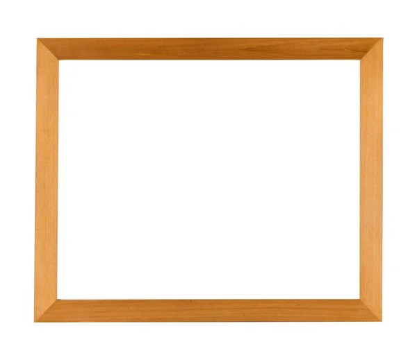 Een Eenvoudig Gouden Frame Onder Lichten Geïsoleerd Een Witte Achtergrond — Stockfoto