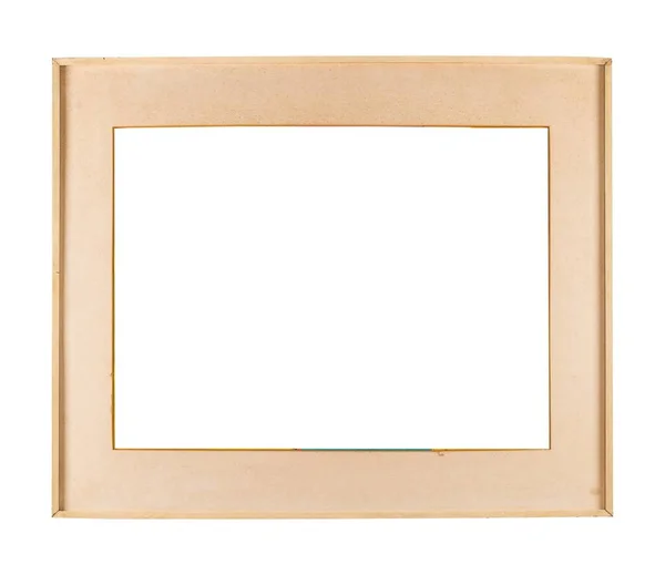 Een Modern Houten Frame Voor Een Foto Witte Achtergrond — Stockfoto