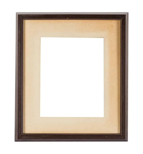 Een Eenvoudig Frame Met Donkere Randen Onder Lichten Geïsoleerd Een — Stockfoto
