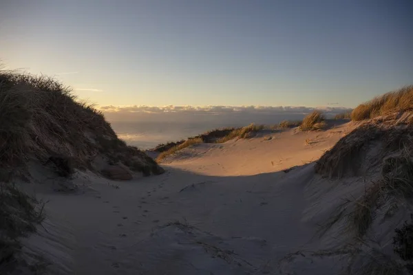 スペインのガリシア海岸での砂丘の水平撮影 — ストック写真