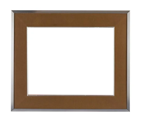 Quadro Moderno Marrom Para Uma Foto Fundo Branco — Fotografia de Stock