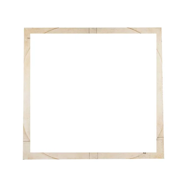 Jednoduchý Dřevěný Rám Pod Světly Izolovanými Bílém Pozadí — Stock fotografie