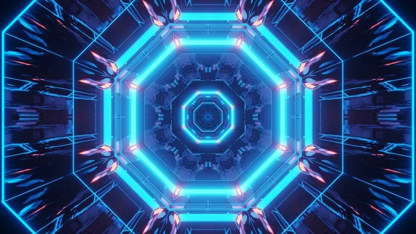 Uno Sfondo Futuristico Con Luci Laser Neon Blu — Foto Stock