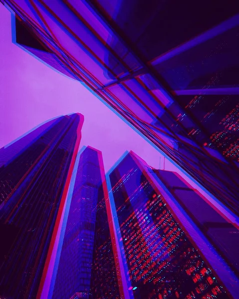 Una Hermosa Foto Los Rascacielos Con Efecto — Foto de Stock