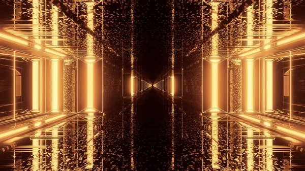 Hisnande Illustration Futuristisk Tunnel Med Neonljus — Stockfoto