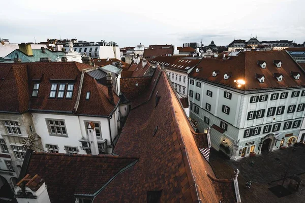 Eine Luftaufnahme Des Alten Rathauses Bratislava — Stockfoto