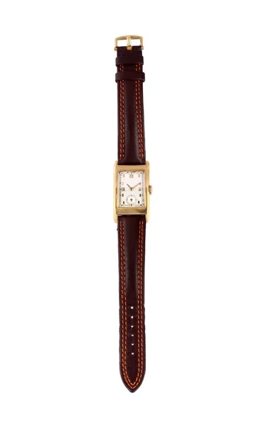 Closeup Shot Brown Watch White Background — Stock Photo, Image