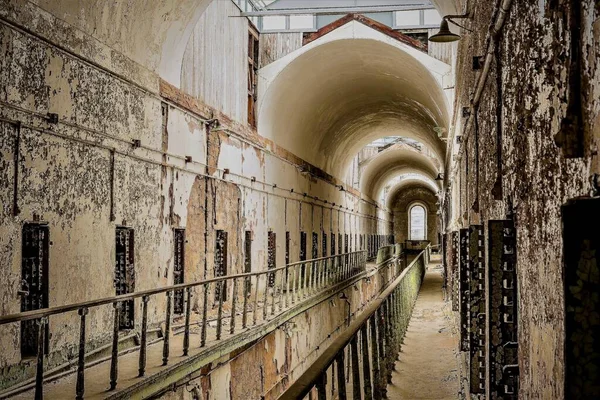 Внутренняя Съемка Тюрьмы Восточного Штата Филадельфии Пенсильвания — стоковое фото