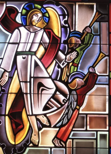 Los Angeles United States Aug 1989 Stained Glass Image Depicting — Stock Photo, Image