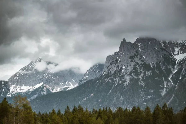 Vue Sur Les Alpes Bavaroises Chaîne Montagnes Est Appelée Krawendel — Photo